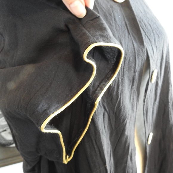 Black Cotton Short Sleeve button summer jacket - Picture 5 of 5